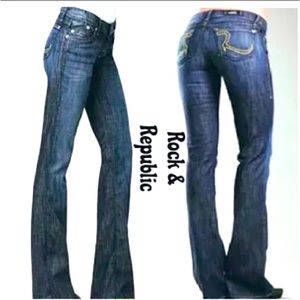 Rock & Republic Kasandra Jeans 10 Dark Wash Bootcut size 30